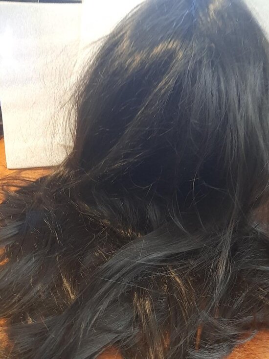 NEW ! Women 24 Inch Long Hair Straight Wig Human Hair Black main image 7